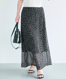 シフォン花柄スカート