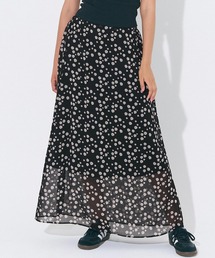 シフォン花柄スカート