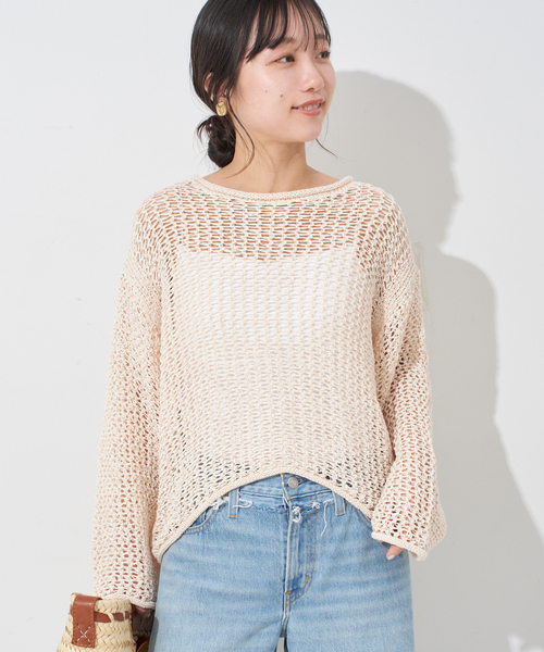【SLOBE IENA】LOGAN＊別注メッシュプルオーバー LOGAN/ローガン SLOBE別注 メッシュプルオーバー 【手洗い可能