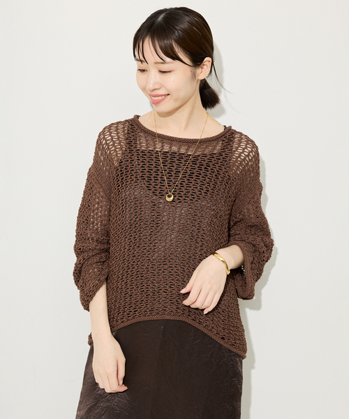 ニットセーター SLOBEメッシュプルオーバー Loganメッシュニットトップス LOGAN/ローガン SLOBE別注 メッシュプルオーバー（ニット/セーター