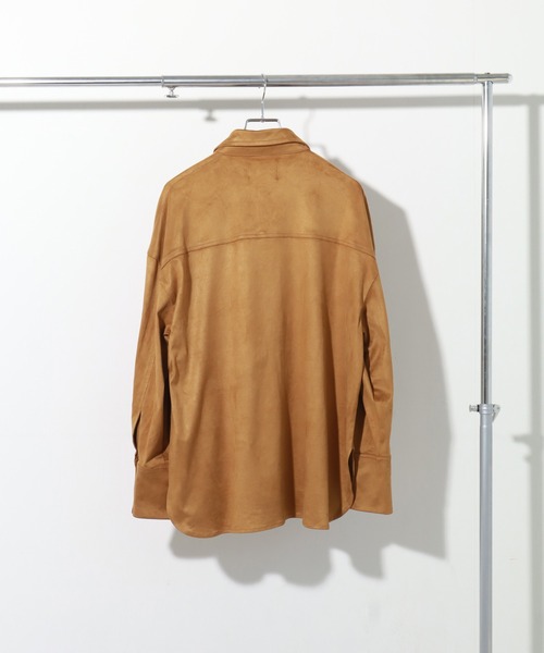 NOGLE(ノグル)の「【NOGLE/ノグル】スエードオーバーシャツ(シャツ/ブラウス・レディース・アイボリー/ブラウン/ブルー・FREE)」の4枚目の写真
