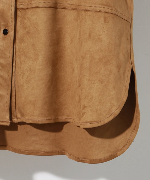 NOGLE(ノグル)の「【NOGLE/ノグル】スエードオーバーシャツ(シャツ/ブラウス・レディース・アイボリー/ブラウン/ブルー・FREE)」の9枚目の写真