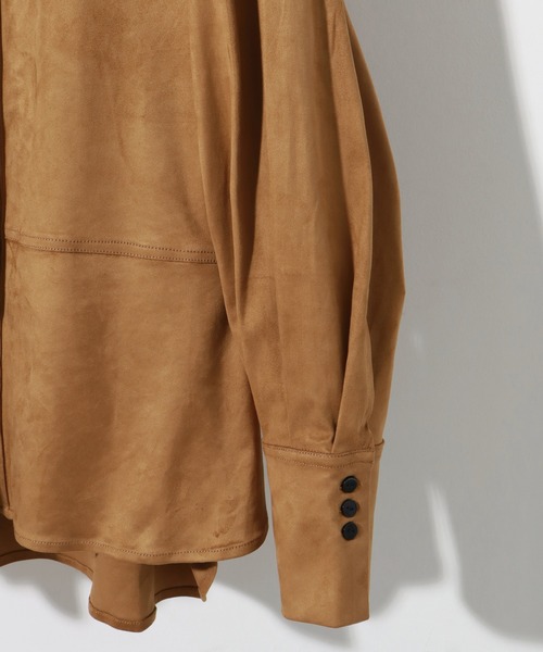 NOGLE(ノグル)の「【NOGLE/ノグル】スエードオーバーシャツ(シャツ/ブラウス・レディース・アイボリー/ブラウン/ブルー・FREE)」の7枚目の写真