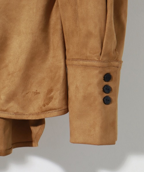 NOGLE(ノグル)の「【NOGLE/ノグル】スエードオーバーシャツ(シャツ/ブラウス・レディース・アイボリー/ブラウン/ブルー・FREE)」の8枚目の写真