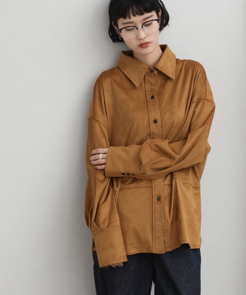 NOGLE(ノグル)の「【NOGLE/ノグル】スエードオーバーシャツ(シャツ/ブラウス・レディース・アイボリー/ブラウン/ブルー・FREE)」の12枚目の写真