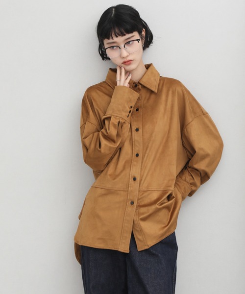 NOGLE(ノグル)の「【NOGLE/ノグル】スエードオーバーシャツ(シャツ/ブラウス・レディース・アイボリー/ブラウン/ブルー・FREE)」の11枚目の写真