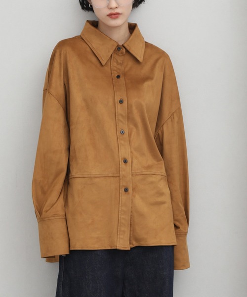 NOGLE(ノグル)の「【NOGLE/ノグル】スエードオーバーシャツ(シャツ/ブラウス・レディース・アイボリー/ブラウン/ブルー・FREE)」の13枚目の写真