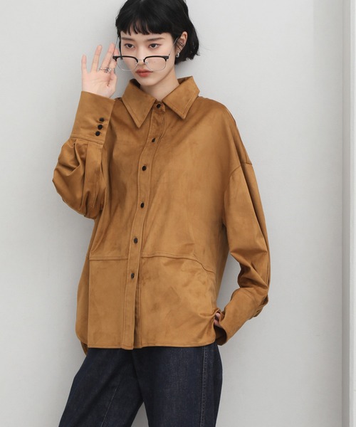 NOGLE(ノグル)の「【NOGLE/ノグル】スエードオーバーシャツ(シャツ/ブラウス・レディース・アイボリー/ブラウン/ブルー・FREE)」の15枚目の写真