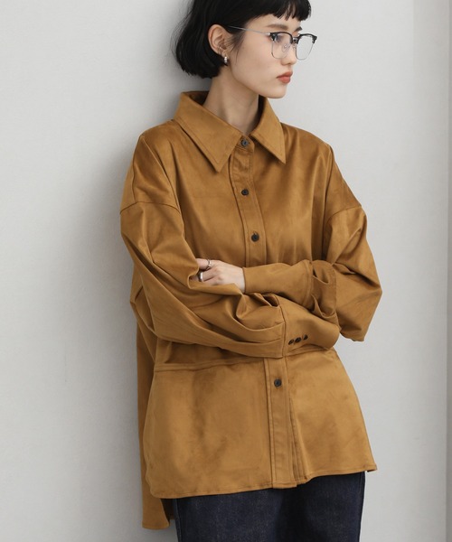 NOGLE(ノグル)の「【NOGLE/ノグル】スエードオーバーシャツ(シャツ/ブラウス・レディース・アイボリー/ブラウン/ブルー・FREE)」の16枚目の写真