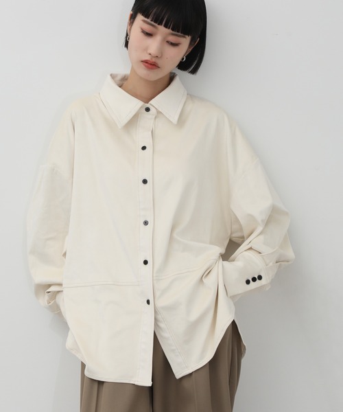 NOGLE(ノグル)の「【NOGLE/ノグル】スエードオーバーシャツ(シャツ/ブラウス・レディース・アイボリー/ブラウン/ブルー・FREE)」の19枚目の写真