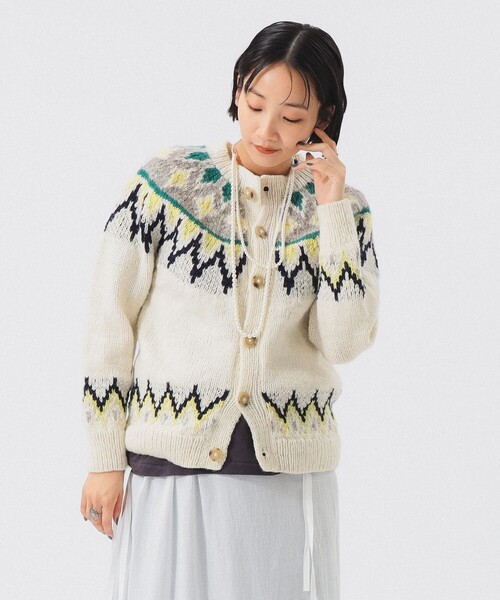 BEAMS BOY（ビームスボーイ）の「ハンド ノルディック カーディガン（ニット/セーター・レディース・ダークブラウン/ホワイト系その他7・ONE SIZE）」の22枚目の写真