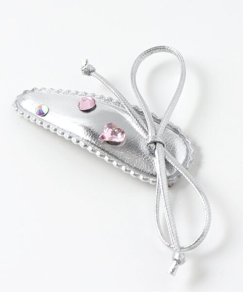 algy(アルジー)の「ビジューリボンヘアピン2P(ヘアピン・キッズ・シルバー・FREE)」の2枚目の写真