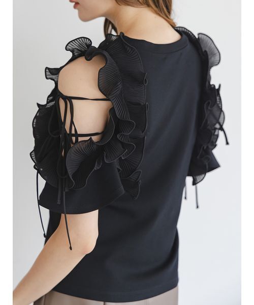 プリーツフリルカットプルオーバー（Tシャツ/カットソー