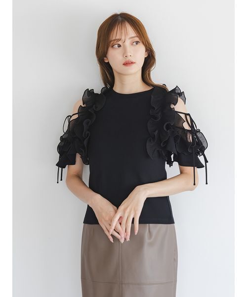 プリーツフリルカットプルオーバー（Tシャツ/カットソー