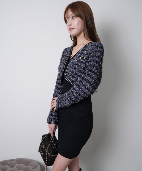 クラシカルツイードアンサンブルワンピース（ワンピース）｜LIPSERVICE