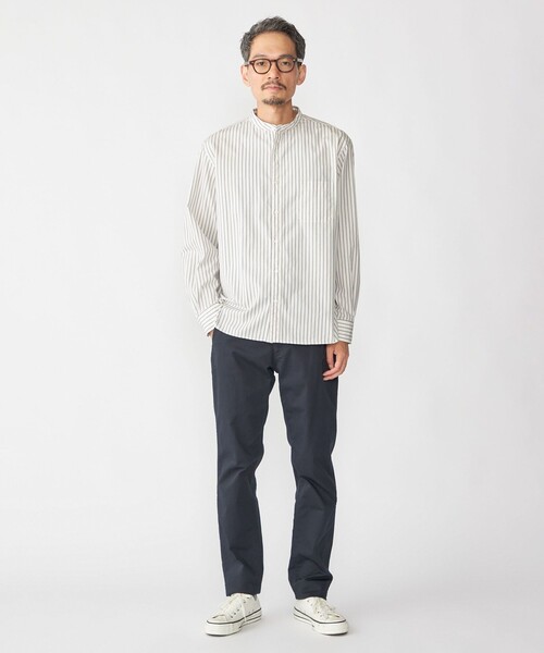 SHIPS（シップス）の「SHIPS: 100S バンドカラー ストライプ シャツ（シャツ/ブラウス・メンズ・ライトグリーン/ブラウン/オフホワイト/ブルー系・SMALL/X-LARGE/LARGE/MEDIUM）」の5枚目の写真