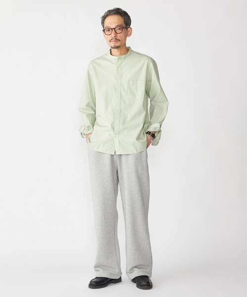 SHIPS（シップス）の「SHIPS: 100S バンドカラー ストライプ シャツ（シャツ/ブラウス・メンズ・ライトグリーン/ブラウン/オフホワイト/ブルー系・SMALL/X-LARGE/LARGE/MEDIUM）」の6枚目の写真