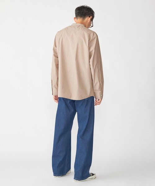 SHIPS（シップス）の「SHIPS: 100S バンドカラー ストライプ シャツ（シャツ/ブラウス・メンズ・ライトグリーン/ブラウン/オフホワイト/ブルー系・SMALL/X-LARGE/LARGE/MEDIUM）」の10枚目の写真