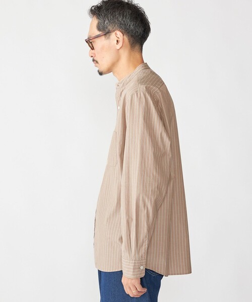 SHIPS（シップス）の「SHIPS: 100S バンドカラー ストライプ シャツ（シャツ/ブラウス・メンズ・ライトグリーン/ブラウン/オフホワイト/ブルー系・SMALL/X-LARGE/LARGE/MEDIUM）」の13枚目の写真