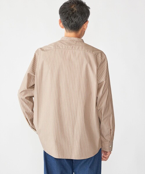 SHIPS（シップス）の「SHIPS: 100S バンドカラー ストライプ シャツ（シャツ/ブラウス・メンズ・ライトグリーン/ブラウン/オフホワイト/ブルー系・SMALL/X-LARGE/LARGE/MEDIUM）」の14枚目の写真