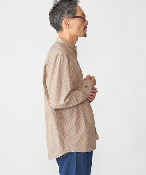 SHIPS（シップス）の「SHIPS: 100S バンドカラー ストライプ シャツ（シャツ/ブラウス・メンズ・ライトグリーン/ブラウン/オフホワイト/ブルー系・SMALL/X-LARGE/LARGE/MEDIUM）」の15枚目の写真