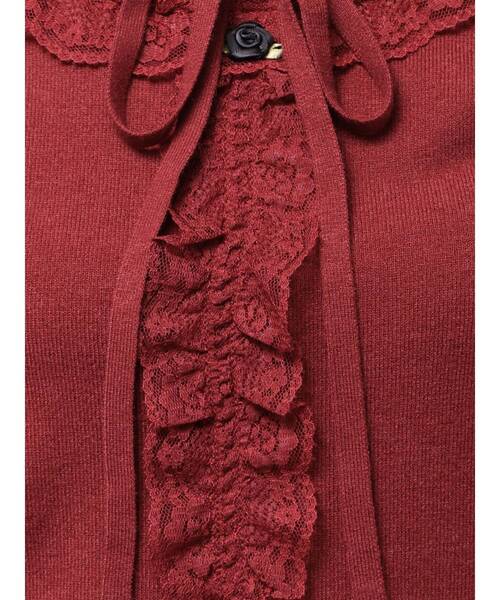 jouetie（ジュエティ）の「レースドッキングニット 2026年春　新色追加（ニット/セーター・レディース・ブラック/グレー/レッド/ブルー/アイボリー/インディゴブルー/グリーン・MEDIUM）」の17枚目の写真