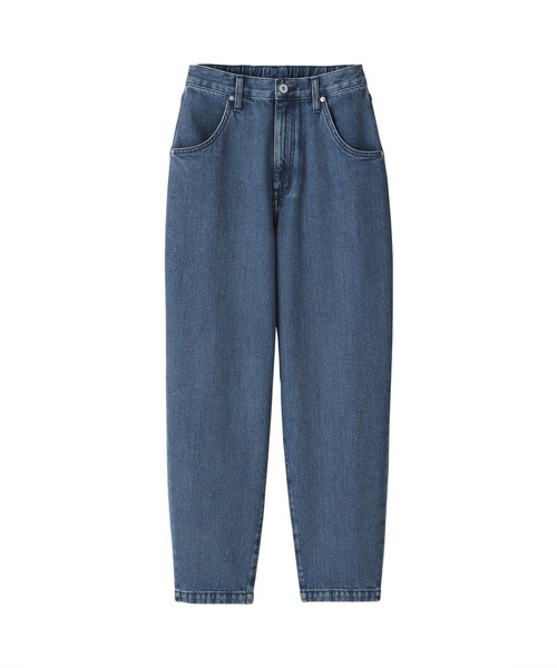 無印良品（ムジルシリョウヒン）の「婦人　木の実から作ったカポック混　デニムバレルパンツ（デニムパンツ・レディース・ライトブルー/ダークネイビー・S/M/L/XL）」の7枚目の写真