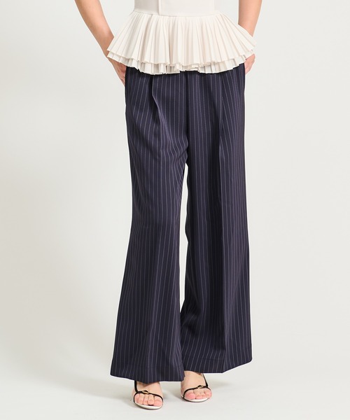 ESTNATION（エストネーション）の「ESTNATION / トリアセタック ピンスト イージーパンツ（その他パンツ・メンズ・ブラウン系その他/ダークネイビー・34/38/36）」の2枚目の写真