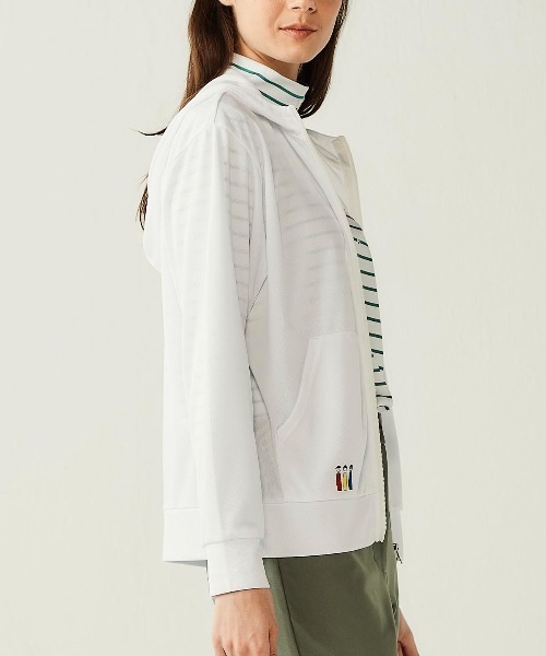 Picone CLUB（ピッコーネクラブ）の「UVフードジップパーカー（パーカー・レディース・ネイビー/オレンジ/ホワイト・S/L/M）」の11枚目の写真