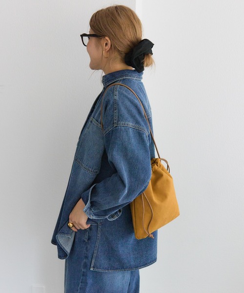 PUAL CE CIN（ピュアルセシン）の「【＠noricorico102企画】スウェード巾着バッグ（ショルダーバッグ・レディース・ブラウン/キャメル・FREE）」の5枚目の写真