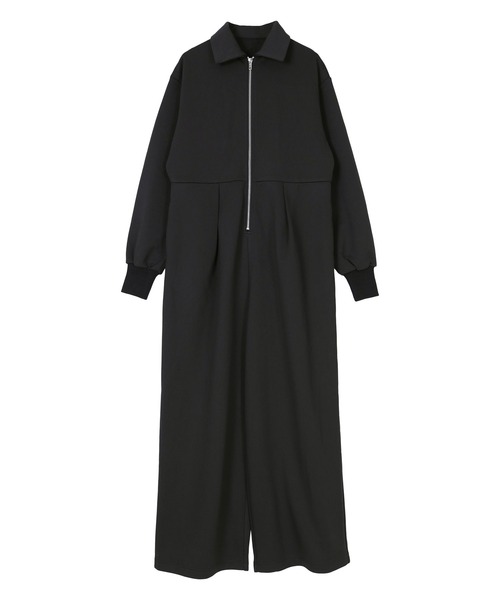 手越着用　PPFM つなぎ　オールインワン　スウェット　黒　y2k グランジ ツナギ つなぎ オールインワン デニム おしゃれ アウトドア キャンプ