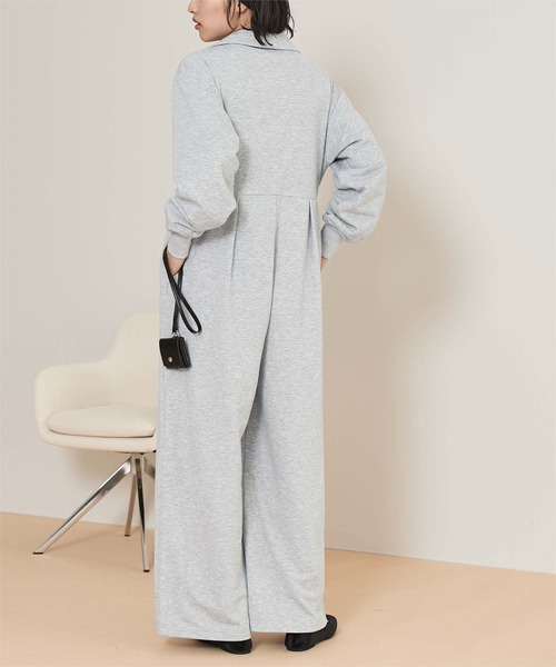 セール】フロントジップスウェットオールインワン（つなぎ