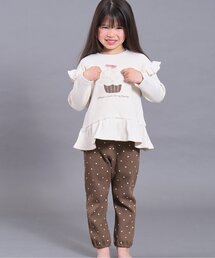 【リンク/ジュニア対応】スパンコール入りモチーフワッフルパジャマ