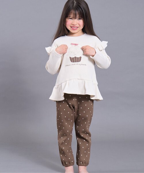 Ampersand(アンパサンド)の「【リンク/ジュニア対応】スパンコール入りモチーフワッフルパジャマ(ルームウェア/パジャマ・キッズ・ネイビー/アイボリー・80/90/100/110/120/130/140)」の1枚目の写真