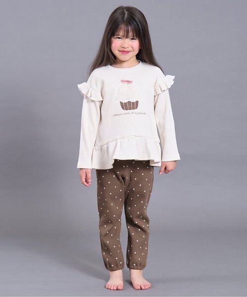 Ampersand(アンパサンド)の「【リンク/ジュニア対応】スパンコール入りモチーフワッフルパジャマ(ルームウェア/パジャマ・キッズ・ネイビー/アイボリー・80/90/100/110/120/130/140)」の3枚目の写真