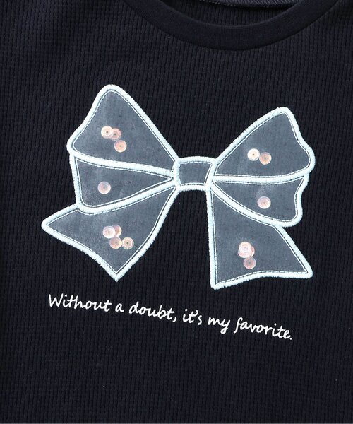 Ampersand(アンパサンド)の「【リンク/ジュニア対応】スパンコール入りモチーフワッフルパジャマ(ルームウェア/パジャマ・キッズ・ネイビー/アイボリー・80/90/100/110/120/130/140)」の9枚目の写真