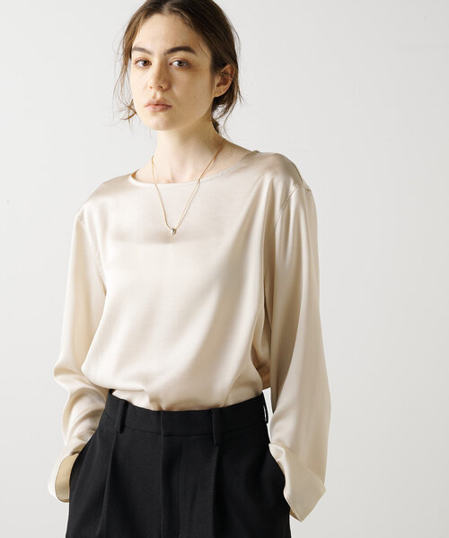 Drawing Numbers サテンボートブラウス Drawing Numbers】サテンボートブラウス（シャツ/ブラウス）｜Drawing