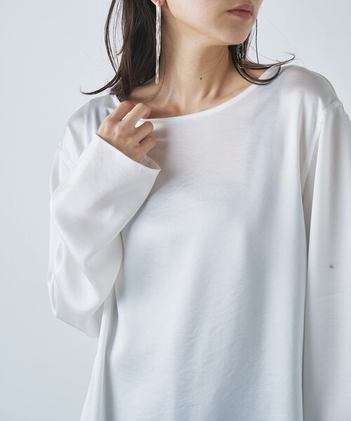 Drawing Numbers】サテンボートブラウス（シャツ/ブラウス）｜Drawing