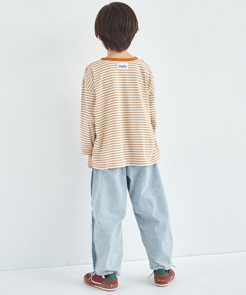 pairmanon（ペアマノン）の「【綿100%】ユニセックス タグ付き カラーボーダー長袖Tシャツ（Tシャツ/カットソー・キッズ・ピンク系その他/ベージュ系その他/ブラウン系その他・90/100/110/120/130/140/150）」の14枚目の写真