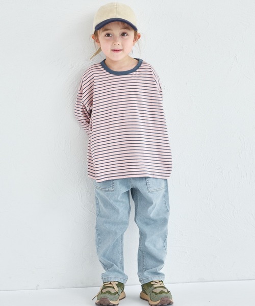 pairmanon（ペアマノン）の「【綿100%】ユニセックス タグ付き カラーボーダー長袖Tシャツ（Tシャツ/カットソー・キッズ・ピンク系その他/ベージュ系その他/ブラウン系その他・90/100/110/120/130/140/150）」の22枚目の写真