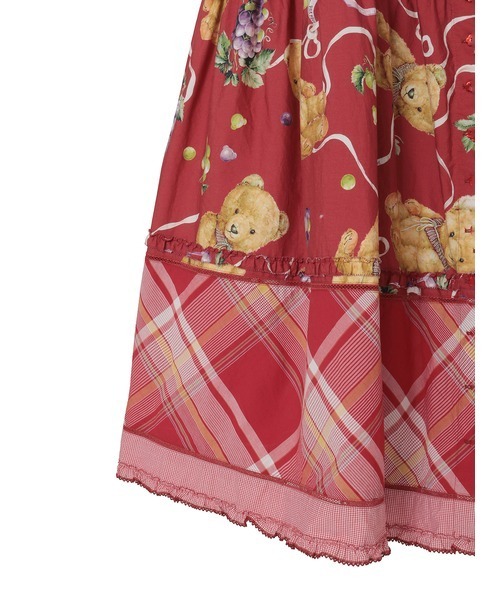 くま葡萄プリントパッチワークスカート（スカート）｜PINK HOUSE