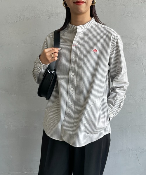 DANTON（ダントン）の「[DANTON/ダントン] オックスフォード バンドカラーシャツ(チェック・ストライプ)（シャツ/ブラウス・レディース・ブルー/ブラック・36/34/38）」の20枚目の写真