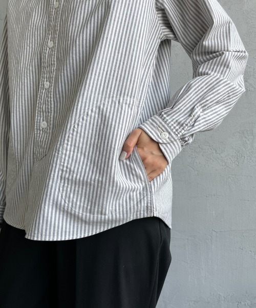 極美品 DANTON ダントン オックスフォード バンドカラー シャツ チェック DANTON/ダントン] オックスフォード バンドカラーシャツ