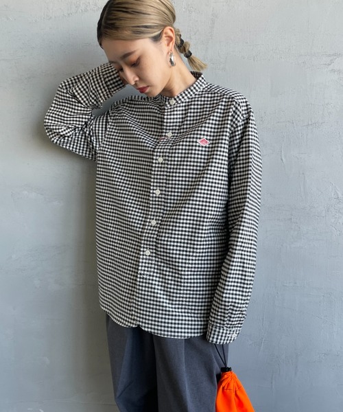 DANTON　オックスフォードギンガムチェックバンドカラーシャツ DANTON/ダントン] オックスフォード バンドカラーシャツ