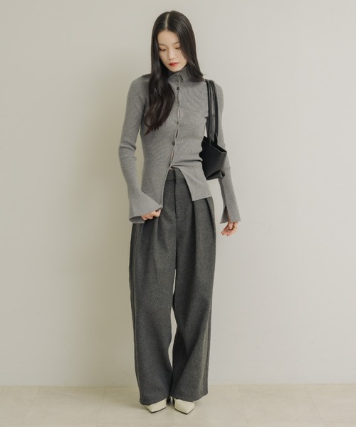 NEUNA（ヌナ）の「ウールライクタックワイドパンツ（スラックス・レディース・ブラック/ブラウン/チャコールグレー・FREE）」の21枚目の写真