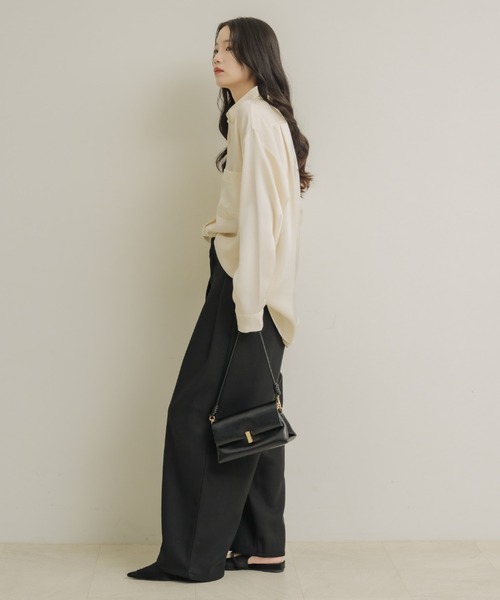 NEUNA（ヌナ）の「ウールライクタックワイドパンツ（スラックス・レディース・ブラック/ブラウン/チャコールグレー・FREE）」の17枚目の写真