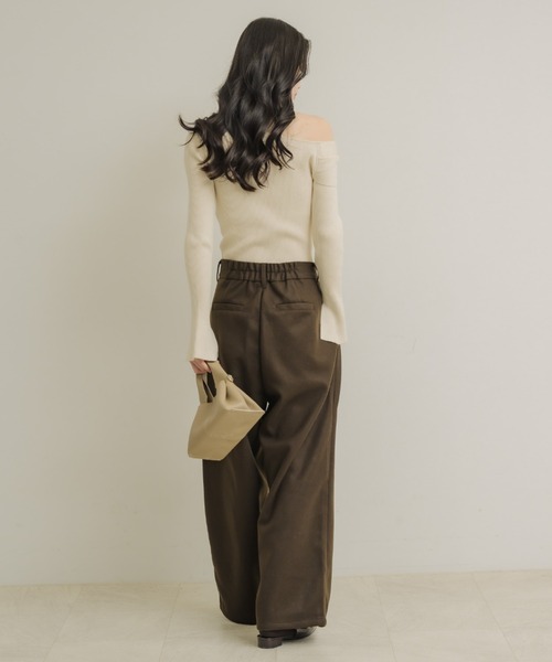 NEUNA（ヌナ）の「ウールライクタックワイドパンツ（スラックス・レディース・ブラック/ブラウン/チャコールグレー・FREE）」の10枚目の写真