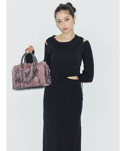 EVRIS（エヴリス）の「フェイクファーボストンBAG（ボストンバッグ・レディース・ブラック/ピンク/ブラウン・FREE）」の11枚目の写真