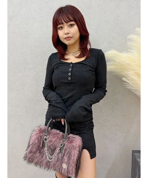 EVRIS（エヴリス）の「フェイクファーボストンBAG（ボストンバッグ・レディース・ブラック/ピンク/ブラウン・FREE）」の22枚目の写真