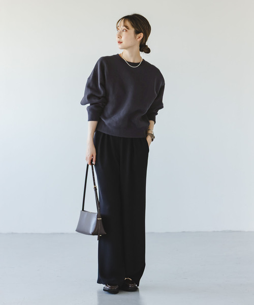 Noble（ノーブル）の「ナッピングオーバーニュアンススウェット（スウェット・レディース・チャコールグレー/ベージュ・FREE）」の5枚目の写真